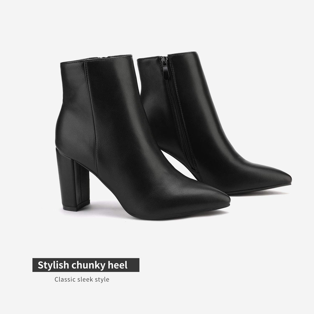 DREAM PAIRS Women's Chunky Heel Ankle Booties – sole and heel detail