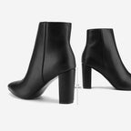 DREAM PAIRS Women's Chunky Heel Ankle Booties – close-up upper detail