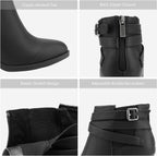 DREAM PAIRS Women's Chunky High Heel Ankle Booties Shoes – sole and heel detail
