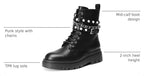 DREAM PAIRS Women's Combat Boots Lace Up Ankle Booties Shoes – side profile
