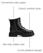 DREAM PAIRS Women's Combat Boots Lace-up Ankle Boots – side profile