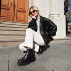 DREAM PAIRS Women's Elastic Chelsea Ankle Boots – 3/4 angle view