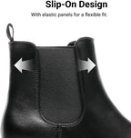 DREAM PAIRS Women's Elastic Chelsea Ankle Boots – close-up upper detail
