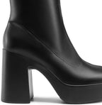 DREAM PAIRS Women's Gogo Ankle Boots Platform Shoes – 3/4 angle view