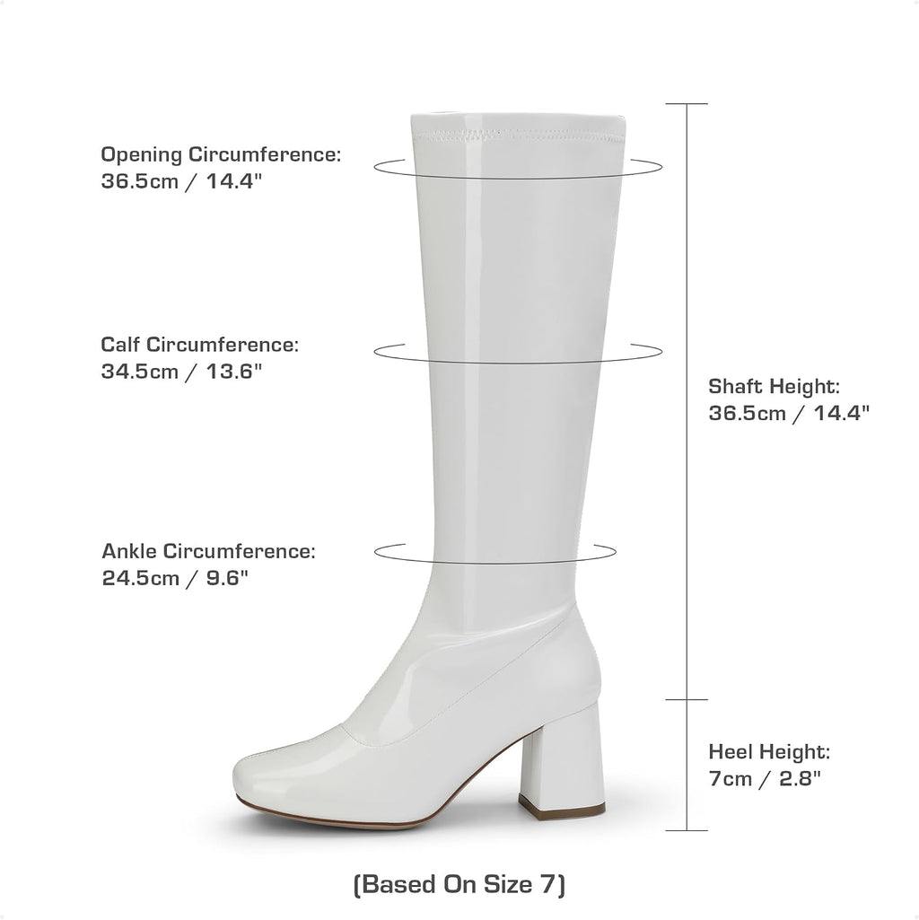 DREAM PAIRS Women's Gogo Boots Chunky Knee High Boots – sole and heel detail