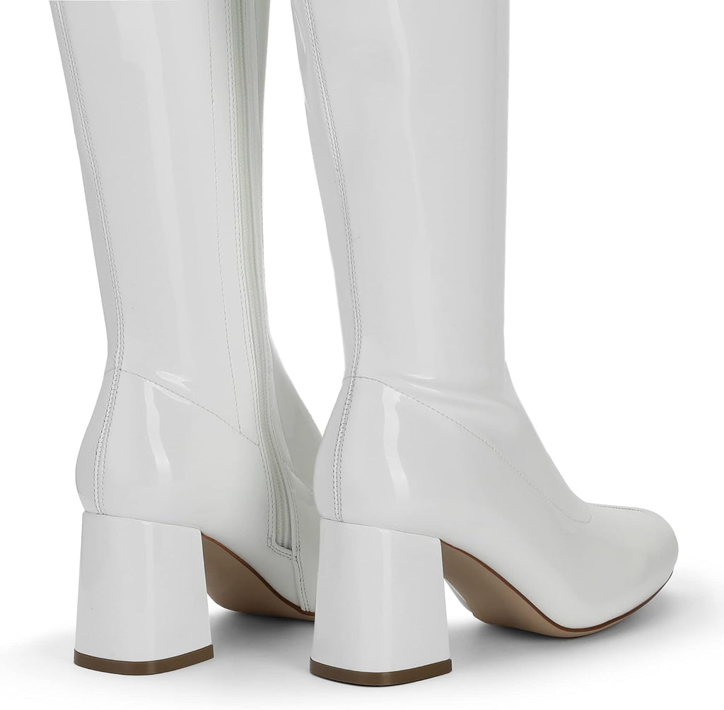 DREAM PAIRS Women's Gogo Boots Chunky Knee High Boots – opposite side view