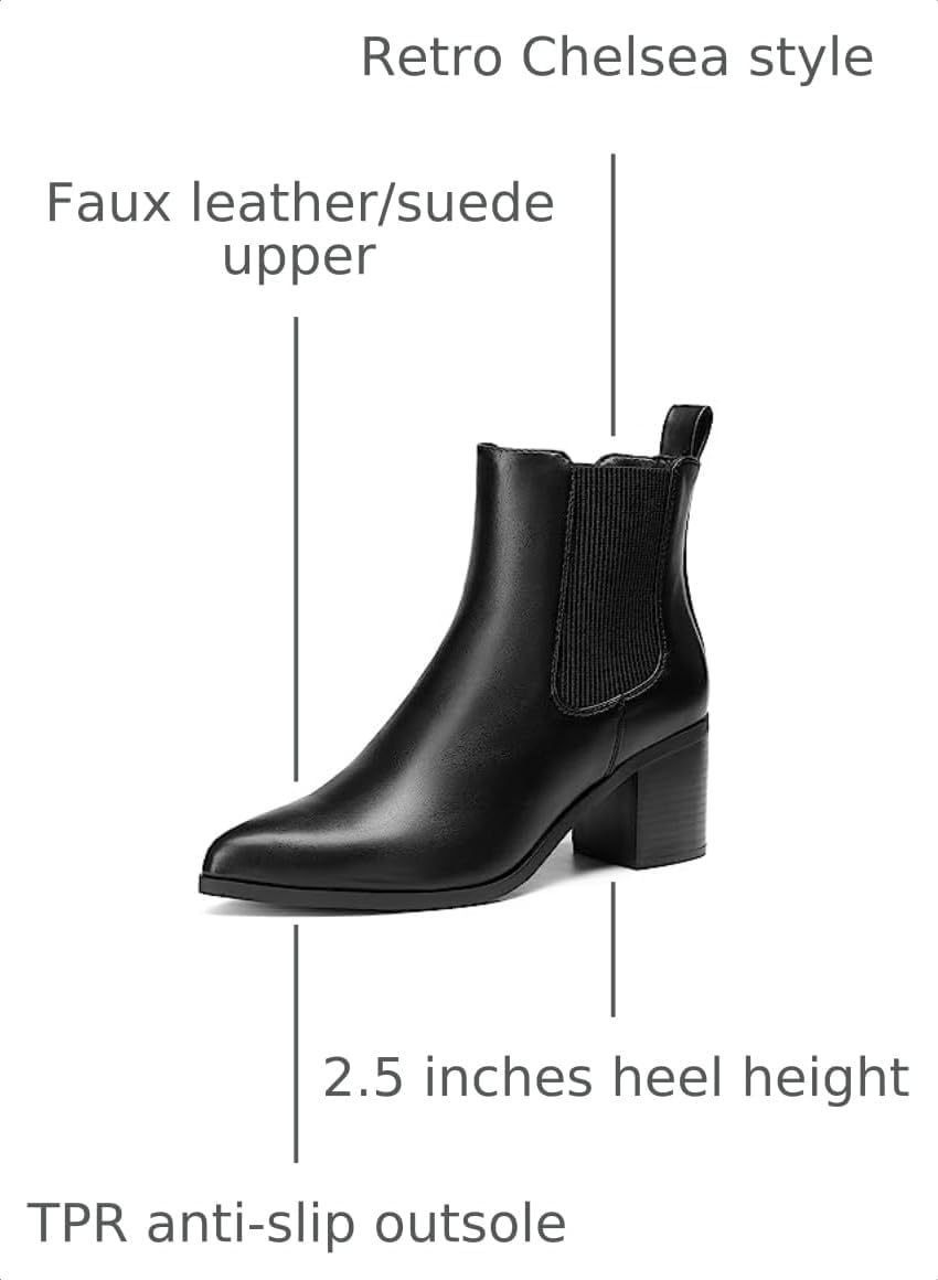 DREAM PAIRS Women's Heeled Ankle Chelsea Boots – side profile