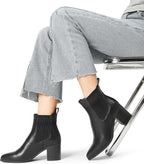 DREAM PAIRS Women's Heeled Ankle Chelsea Boots – toe close-up