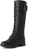 DREAM PAIRS Women's Knee High Riding Combat Boots – alternate angle view