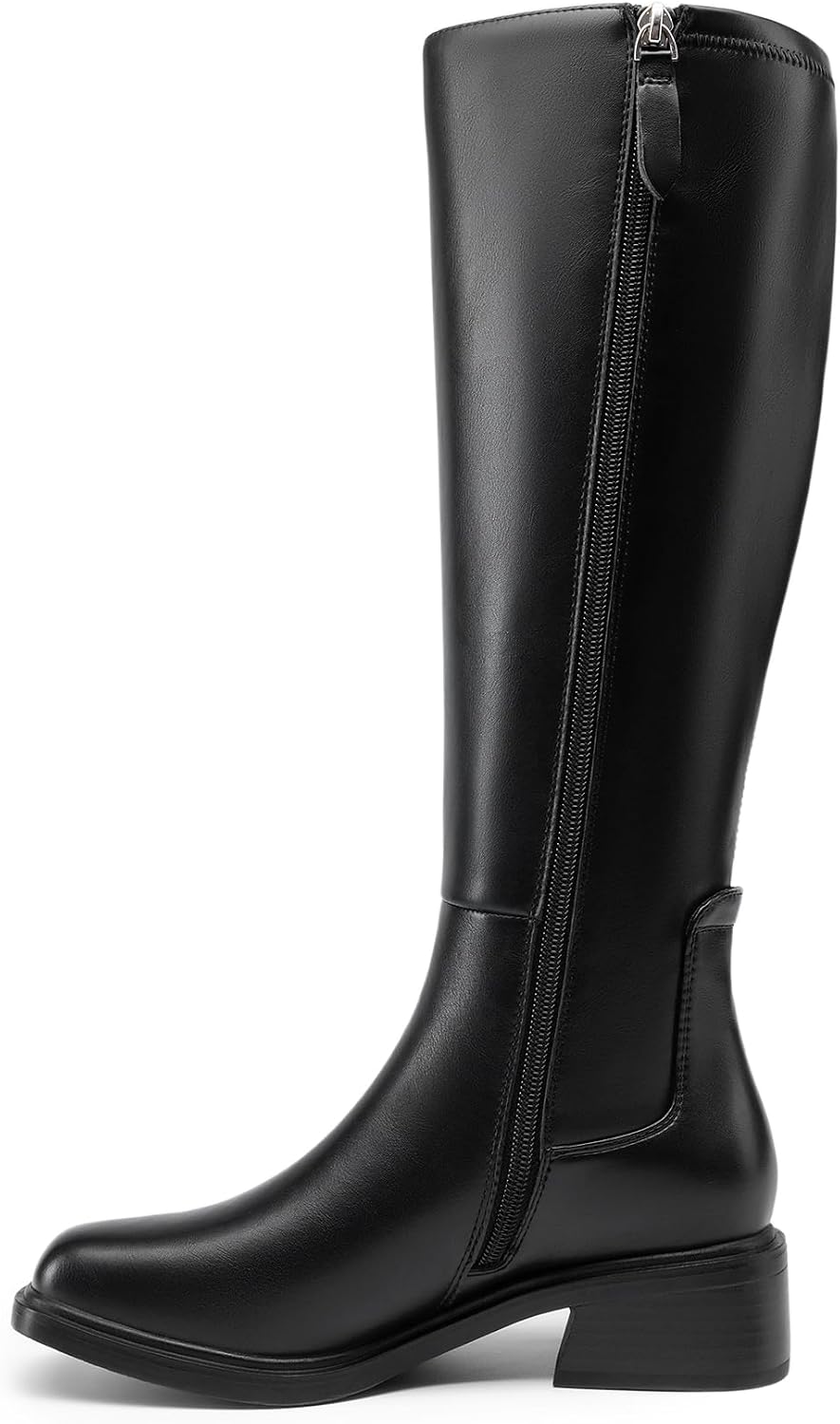 DREAM PAIRS Women's Knee High Riding Tall Boots – close-up upper detail