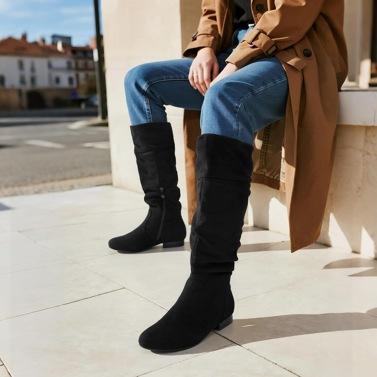 DREAM PAIRS Women's Knee High Winter Slouchy Boots – side profile