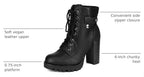 DREAM PAIRS Women's Lace up Combat Ankle Booties Shoes – side profile