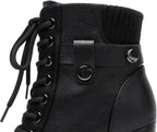 DREAM PAIRS Women's Lace up Combat Ankle Booties Shoes – sole and heel detail