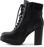 DREAM PAIRS Women's Lace up Combat Ankle Booties Shoes – opposite side view