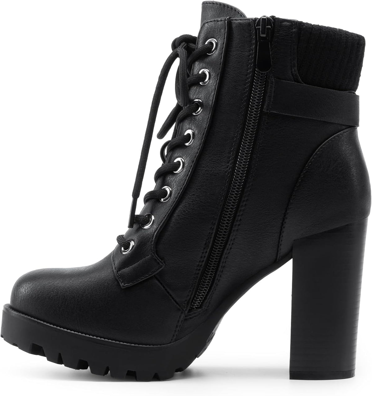 DREAM PAIRS Women's Lace up Combat Ankle Booties Shoes – opposite side view