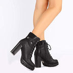 DREAM PAIRS Women's Lace up Combat Ankle Booties Shoes – pair view