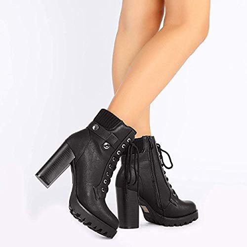 DREAM PAIRS Women's Lace up Combat Ankle Booties Shoes – pair view