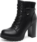 DREAM PAIRS Women's Lace up Combat Ankle Booties Shoes – toe close-up