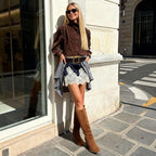 DREAM PAIRS Women's Slouchy Knee-High Chunky Heel Boots – 3/4 angle view