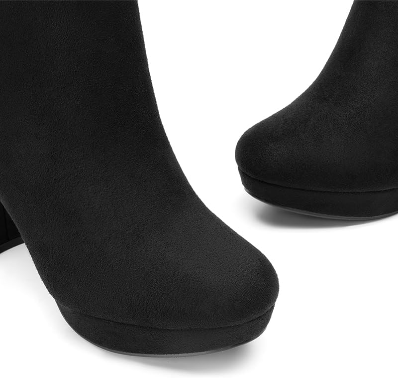 DREAM PAIRS Women's Stomp High Heel Ankle Boots – opposite side view