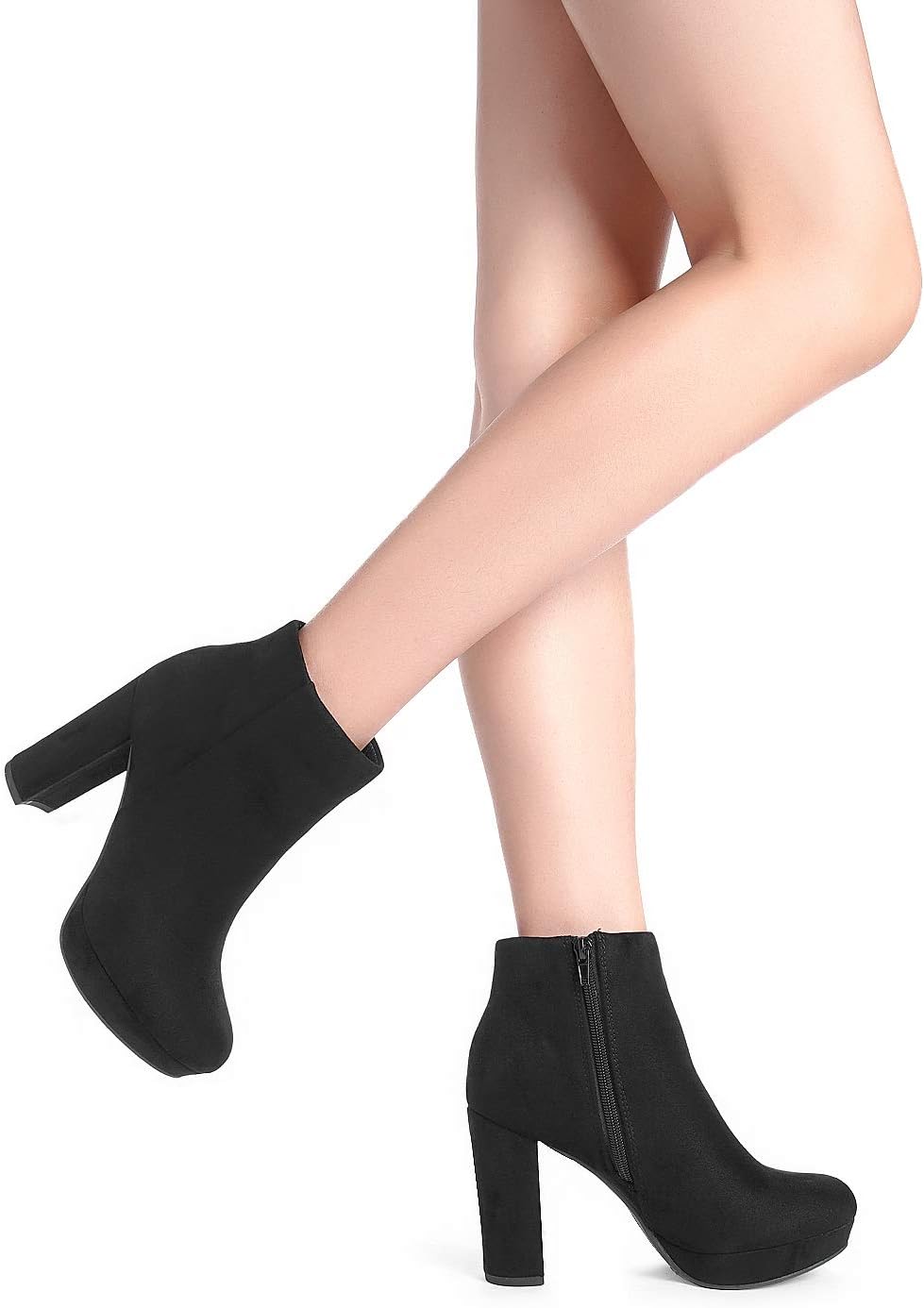 DREAM PAIRS Women's Stomp High Heel Ankle Boots – pair view