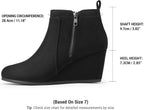 DREAM PAIRS Women's Suede Low Wedges Ankle Boots – back view