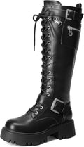 DREAM PAIRS Womens Knee High Combat Boots Platform Heels – alternate angle view