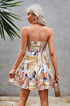 Women's A-line dress in multicolor floral pattern, perfect for summer outings