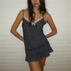 Black polka dot dress for the summer, lightweight and stylish