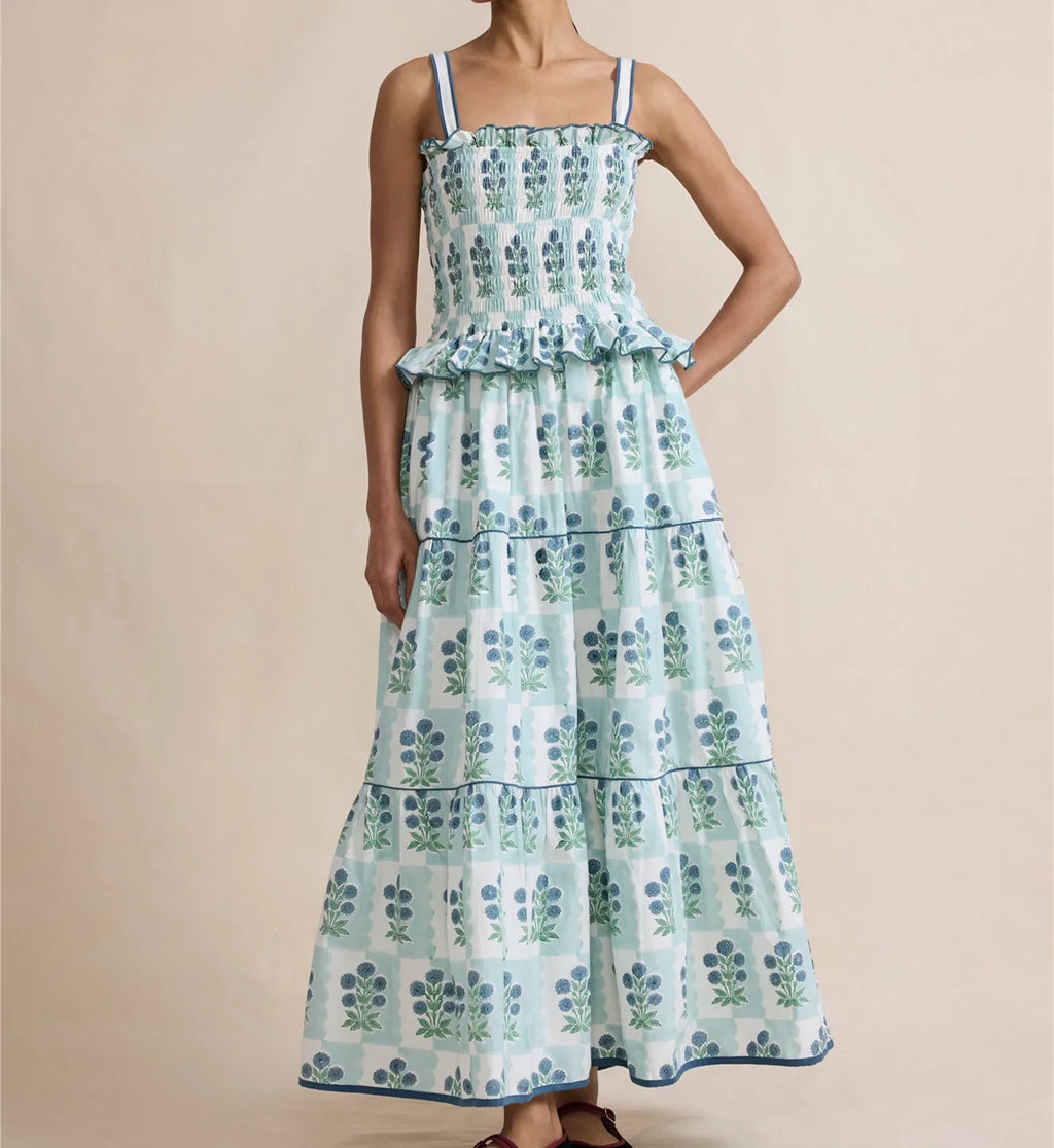 Women's floral maxi dress for the summer in lightweight cotton