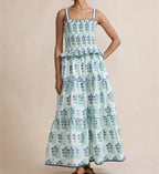 Women's floral maxi dress for the summer in lightweight cotton