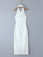 White summer dress for the summer, lightweight cotton for casual outings