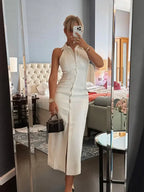 Elegant white dress for the summer, perfect for special occasions