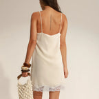 Women's white summer dress, lightweight for beach outings