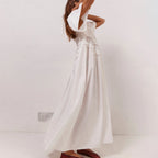 White VacationGrabs dress for the summer, lightweight cotton for casual wear