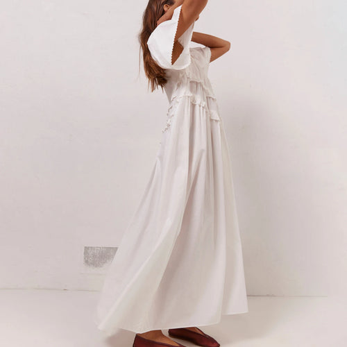 White VacationGrabs dress for the summer, lightweight cotton for casual wear