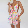 Women's floral print dress for wedding party guest, lightweight, sleeveless