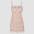 Blush sequin mini dress, perfect for parties and special events