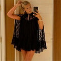 black lace mini dress perfect for summer evenings out