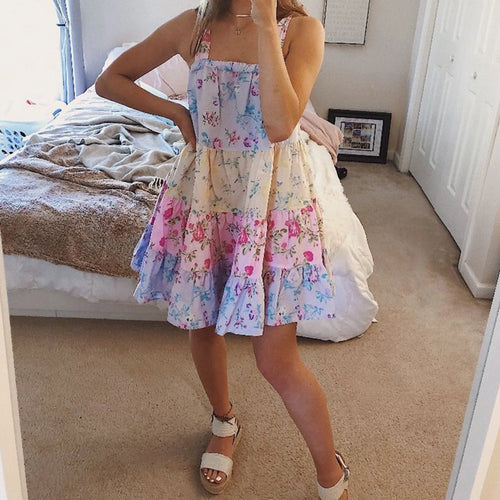 Women's floral mini dress, lightweight cotton, perfect for summer outings