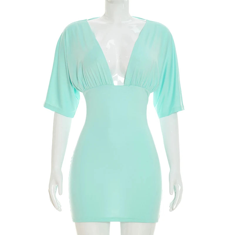 Women's mint green mini dress, soft material, perfect for summer outings
