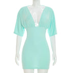 Women's mint green mini dress, soft material, perfect for summer outings