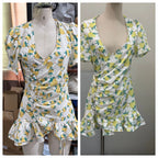 Floral mini dress with puff sleeves, perfect for summer outings