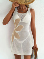 Women's knit dress on the beach, lightweight and stylish for summer