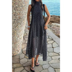 Women's black dress polka dot, lightweight for summer outings
