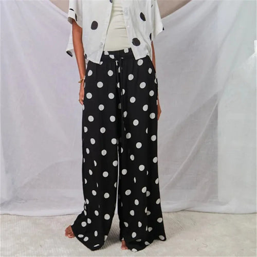 Women's black polka dot dress, lightweight fabric, casual summer wear