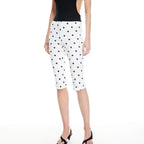 Women's white dress polka dot capri pants for stylish summer outings