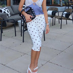 Casual women's dress polka dot, white with black dots for summer outings