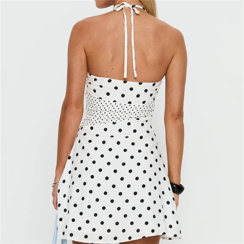 Women's dress polka dot, lightweight fabric, perfect for summer outings