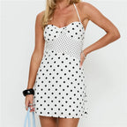 Women's polka dot dress, sleeveless, perfect for summer outings